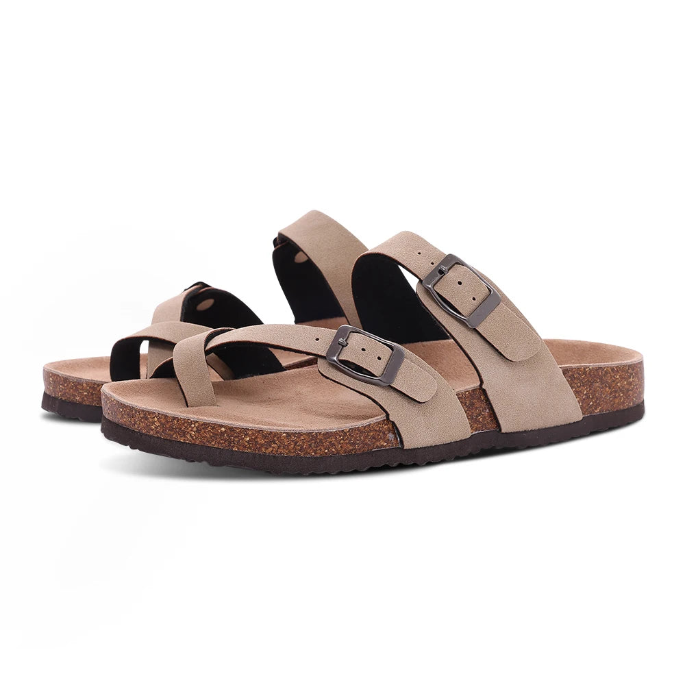 Comwarm Sandali classici in sughero per donna Uomo Moda Morbida suola spessa Pantofole in sughero Sandali da spiaggia estivi Sandali piatti open toe per la casa