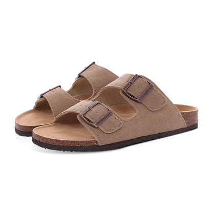 Comwarm Sandali classici in sughero per donna Uomo Moda Morbida suola spessa Pantofole in sughero Sandali da spiaggia estivi Sandali piatti open toe per la casa