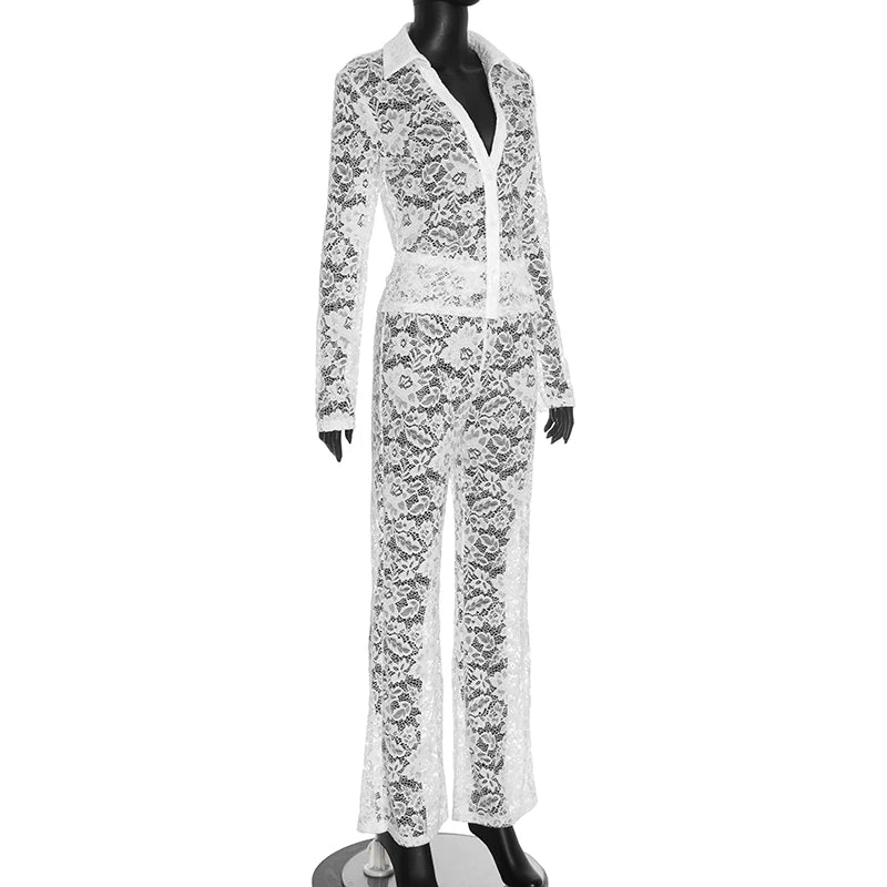 Minuit — Completo Due Pezzi Donna in Pizzo Jacquard | Outfit Serata Elegante