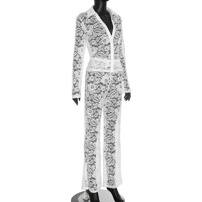 Minuit — Completo Due Pezzi Donna in Pizzo Jacquard | Outfit Serata Elegante