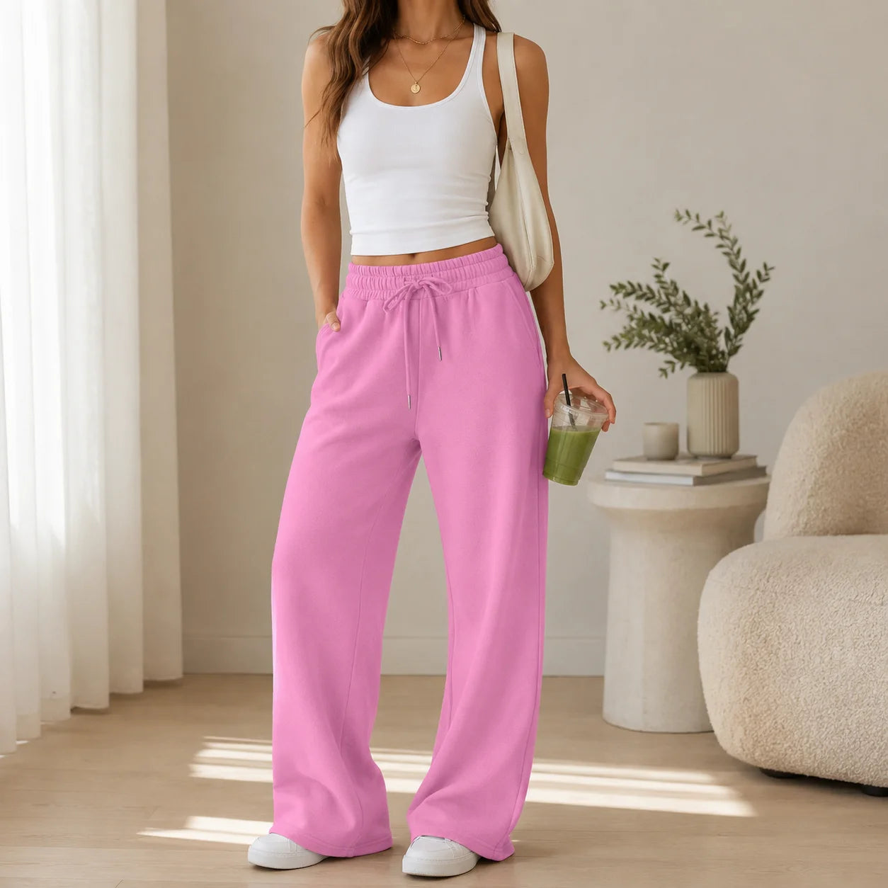 Pantaloni Larghi da Donna con Coulisse | Joggers Casual Streetwear con Tasche
