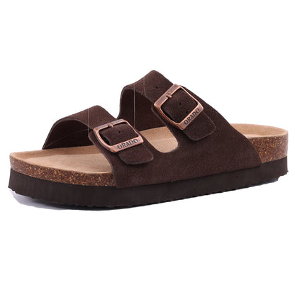 Comwarm Sandali classici in sughero per donna Uomo Moda Morbida suola spessa Pantofole in sughero Sandali da spiaggia estivi Sandali piatti open toe per la casa