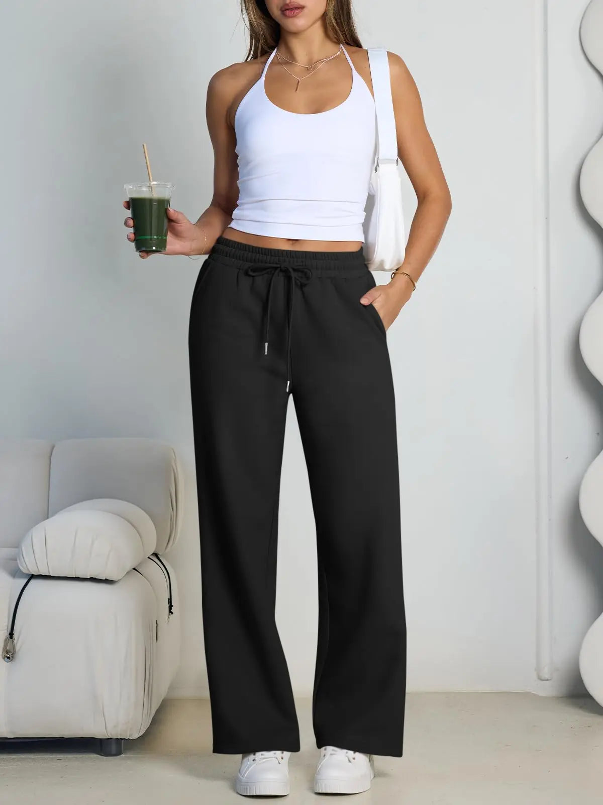 Pantaloni Larghi da Donna con Coulisse | Joggers Casual Streetwear con Tasche