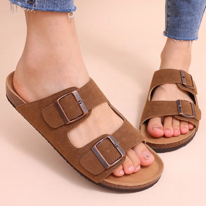 Comwarm Sandali classici in sughero per donna Uomo Moda Morbida suola spessa Pantofole in sughero Sandali da spiaggia estivi Sandali piatti open toe per la casa
