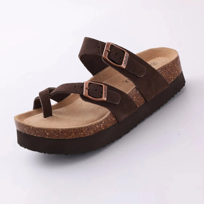 Comwarm Sandali classici in sughero per donna Uomo Moda Morbida suola spessa Pantofole in sughero Sandali da spiaggia estivi Sandali piatti open toe per la casa