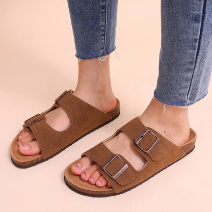 Comwarm Sandali classici in sughero per donna Uomo Moda Morbida suola spessa Pantofole in sughero Sandali da spiaggia estivi Sandali piatti open toe per la casa