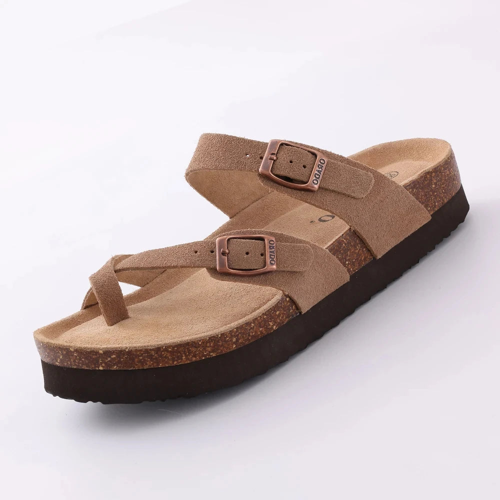 Comwarm Sandali classici in sughero per donna Uomo Moda Morbida suola spessa Pantofole in sughero Sandali da spiaggia estivi Sandali piatti open toe per la casa