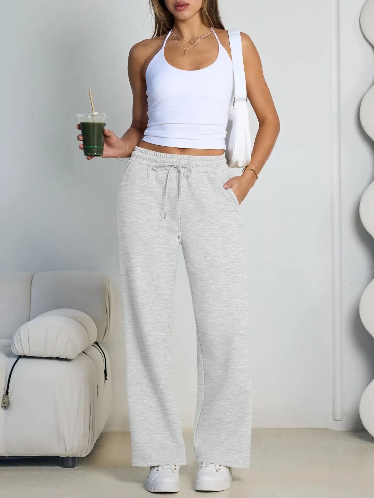 Pantaloni Larghi da Donna con Coulisse | Joggers Casual Streetwear con Tasche