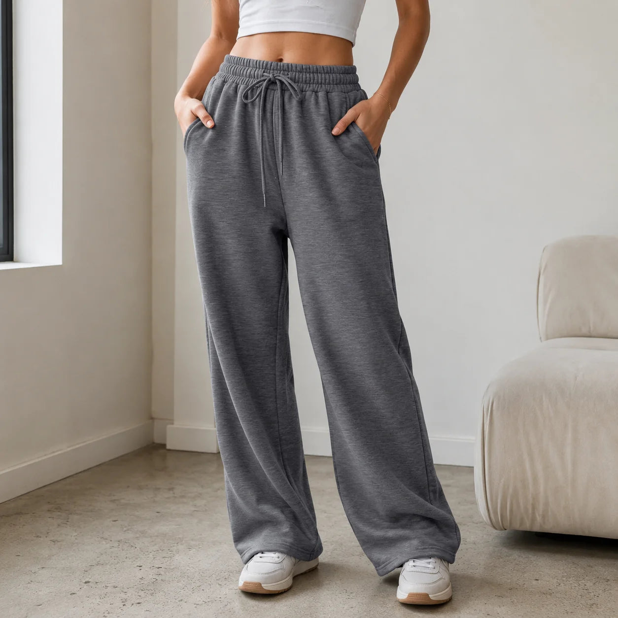 Pantaloni Larghi da Donna con Coulisse | Joggers Casual Streetwear con Tasche