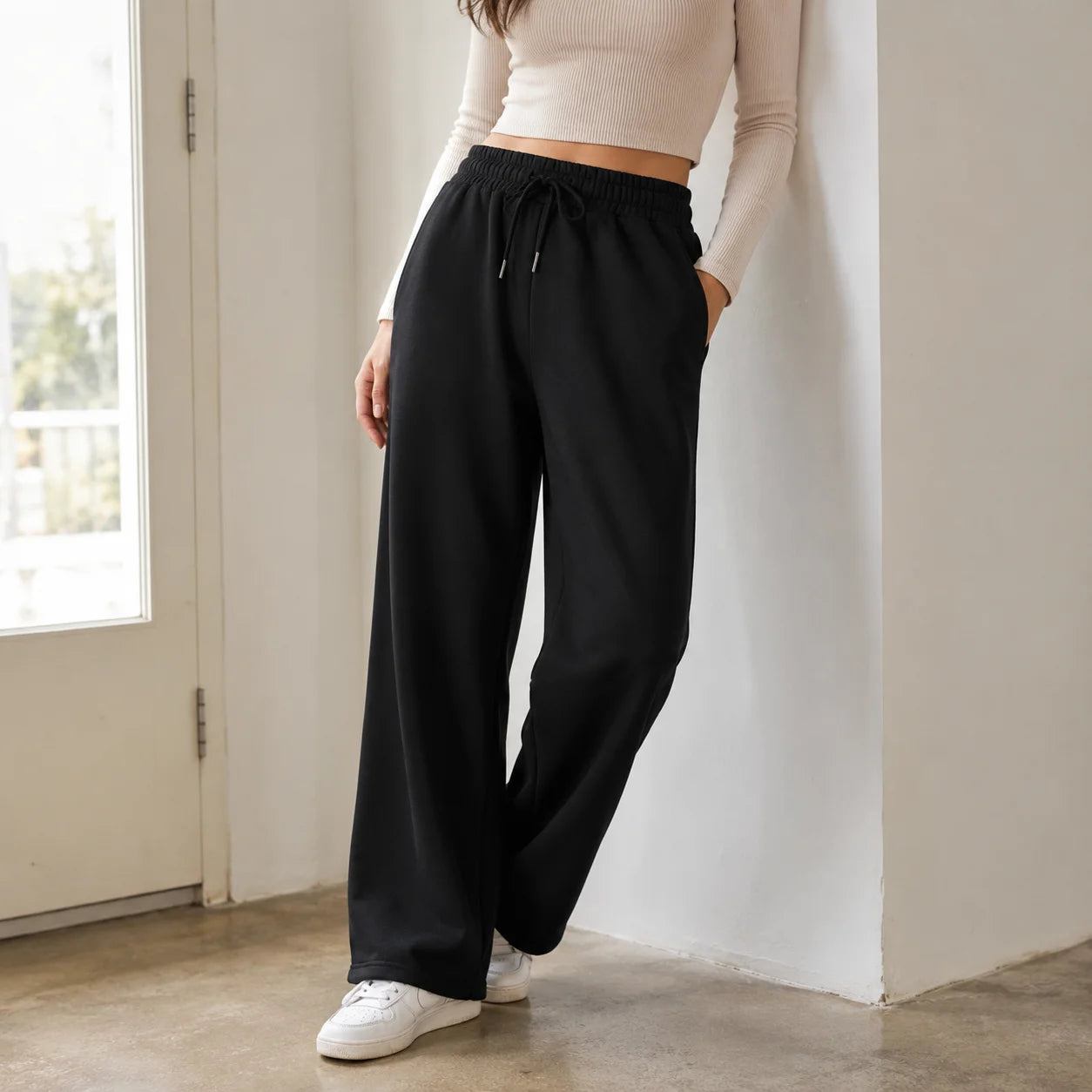 Pantaloni Larghi da Donna con Coulisse | Joggers Casual Streetwear con Tasche