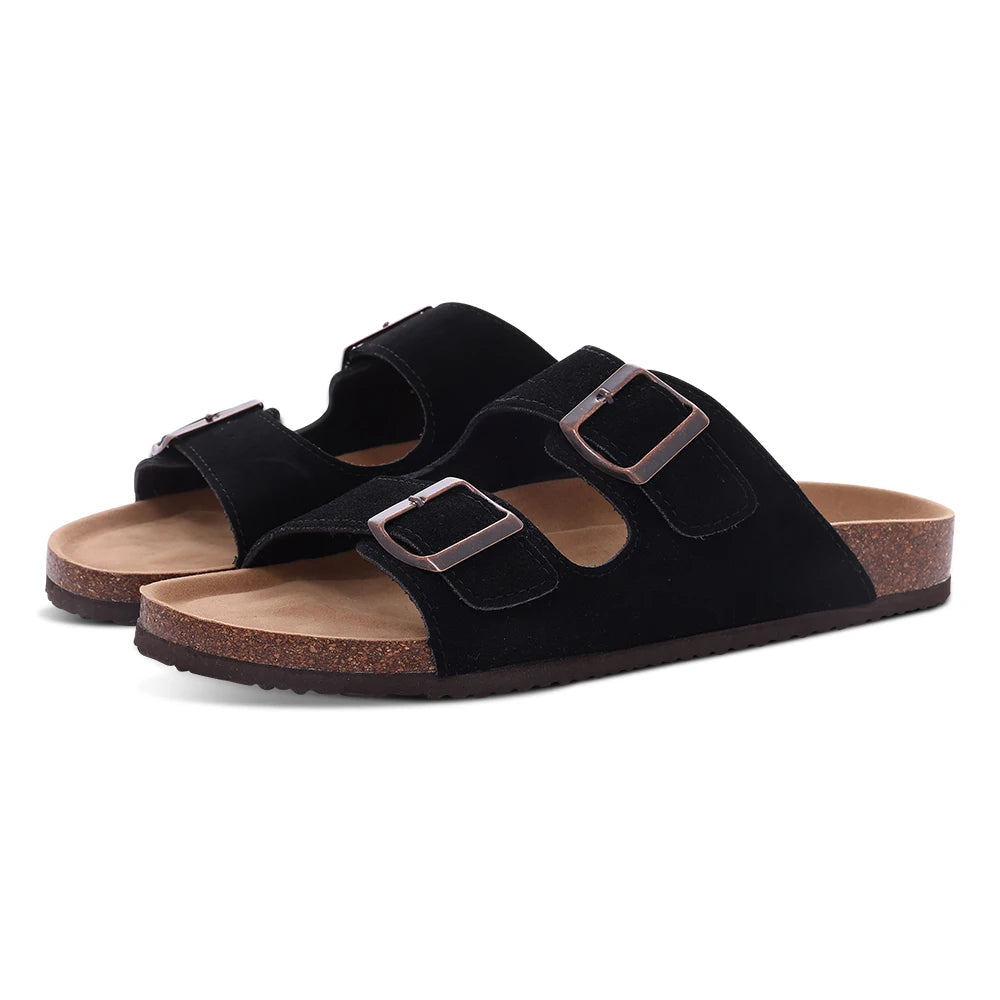 Comwarm Sandali classici in sughero per donna Uomo Moda Morbida suola spessa Pantofole in sughero Sandali da spiaggia estivi Sandali piatti open toe per la casa