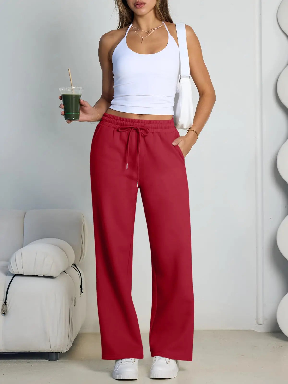 Pantaloni Larghi da Donna con Coulisse | Joggers Casual Streetwear con Tasche