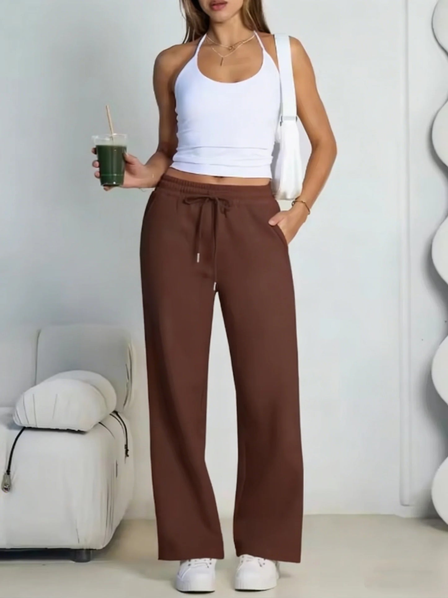 Pantaloni Larghi da Donna con Coulisse | Joggers Casual Streetwear con Tasche