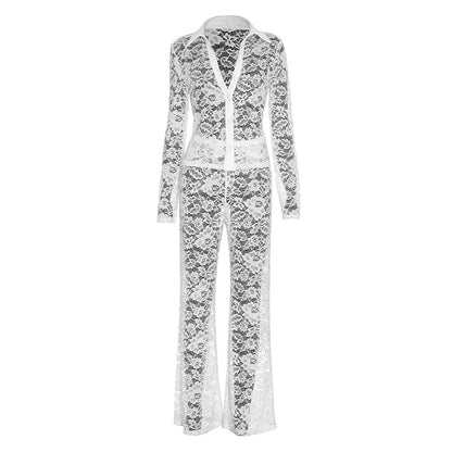 Minuit — Completo Due Pezzi Donna in Pizzo Jacquard | Outfit Serata Elegante
