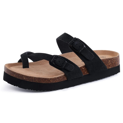 Comwarm Sandali classici in sughero per donna Uomo Moda Morbida suola spessa Pantofole in sughero Sandali da spiaggia estivi Sandali piatti open toe per la casa