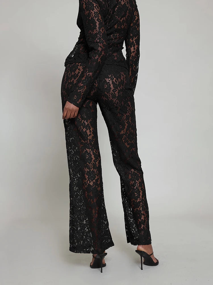 Minuit — Completo Due Pezzi Donna in Pizzo Jacquard | Outfit Serata Elegante