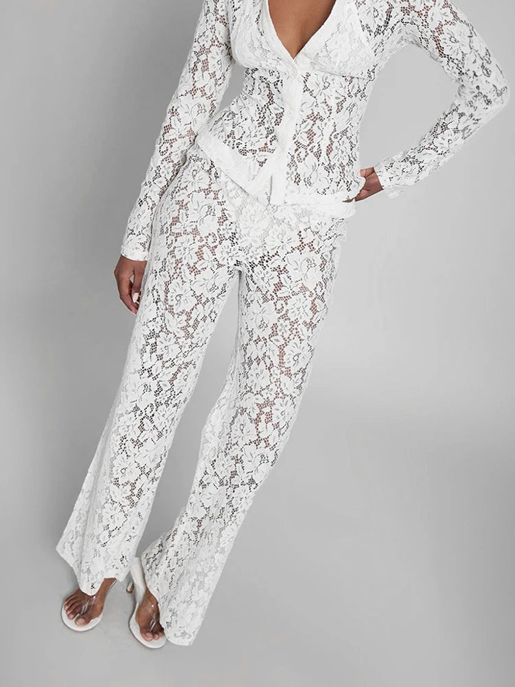 Minuit — Completo Due Pezzi Donna in Pizzo Jacquard | Outfit Serata Elegante