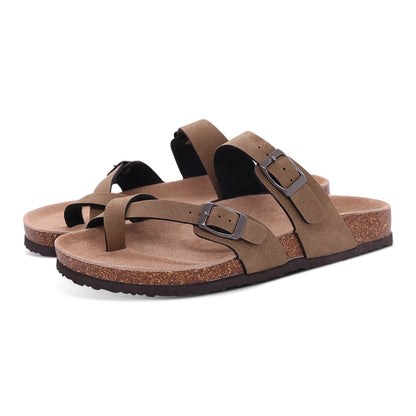 Comwarm Sandali classici in sughero per donna Uomo Moda Morbida suola spessa Pantofole in sughero Sandali da spiaggia estivi Sandali piatti open toe per la casa