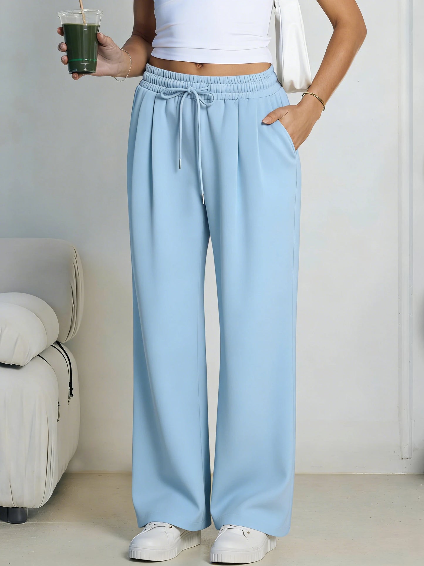 Pantaloni Larghi da Donna con Coulisse | Joggers Casual Streetwear con Tasche