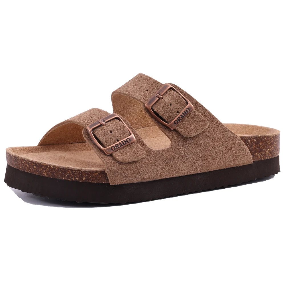 Comwarm Sandali classici in sughero per donna Uomo Moda Morbida suola spessa Pantofole in sughero Sandali da spiaggia estivi Sandali piatti open toe per la casa