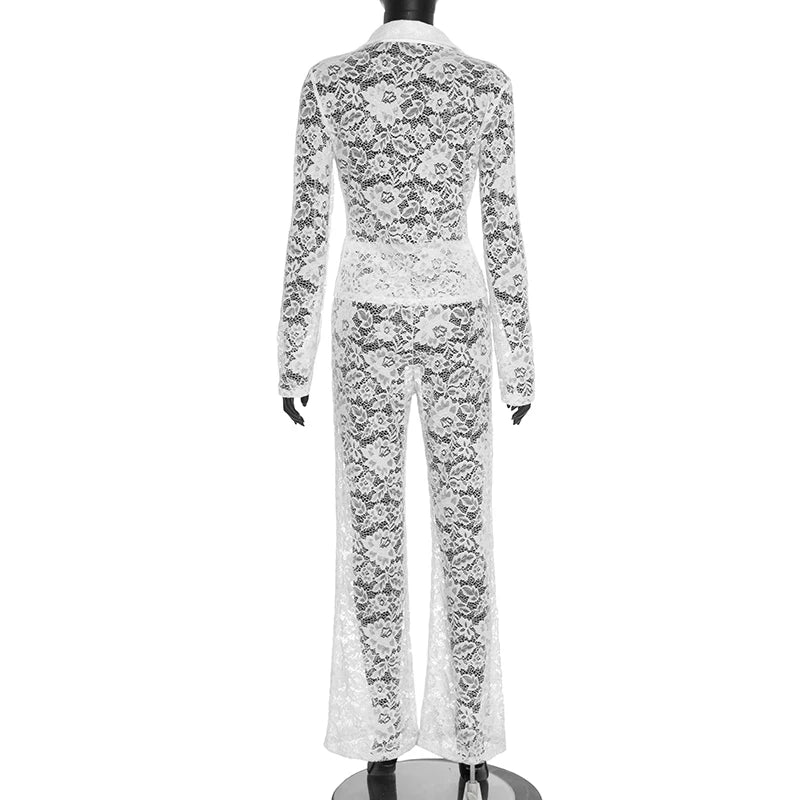 Minuit — Completo Due Pezzi Donna in Pizzo Jacquard | Outfit Serata Elegante