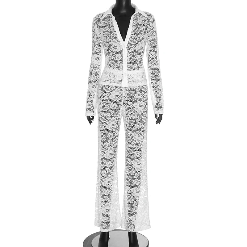 Minuit — Completo Due Pezzi Donna in Pizzo Jacquard | Outfit Serata Elegante