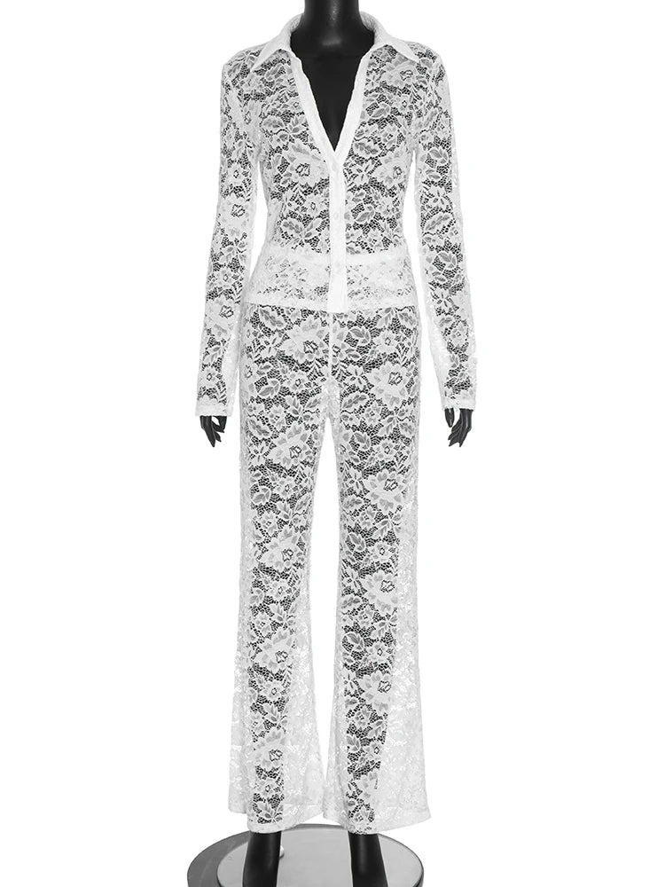 Minuit — Completo Due Pezzi Donna in Pizzo Jacquard | Outfit Serata Elegante