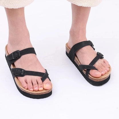 Comwarm Sandali classici in sughero per donna Uomo Moda Morbida suola spessa Pantofole in sughero Sandali da spiaggia estivi Sandali piatti open toe per la casa