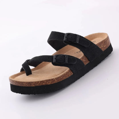 Comwarm Sandali classici in sughero per donna Uomo Moda Morbida suola spessa Pantofole in sughero Sandali da spiaggia estivi Sandali piatti open toe per la casa